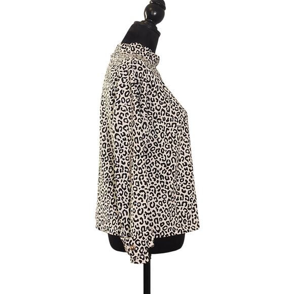 ANN TAYLOR Mock Neck Animal Print Sweater, Size Medium - Picture 2 of 14